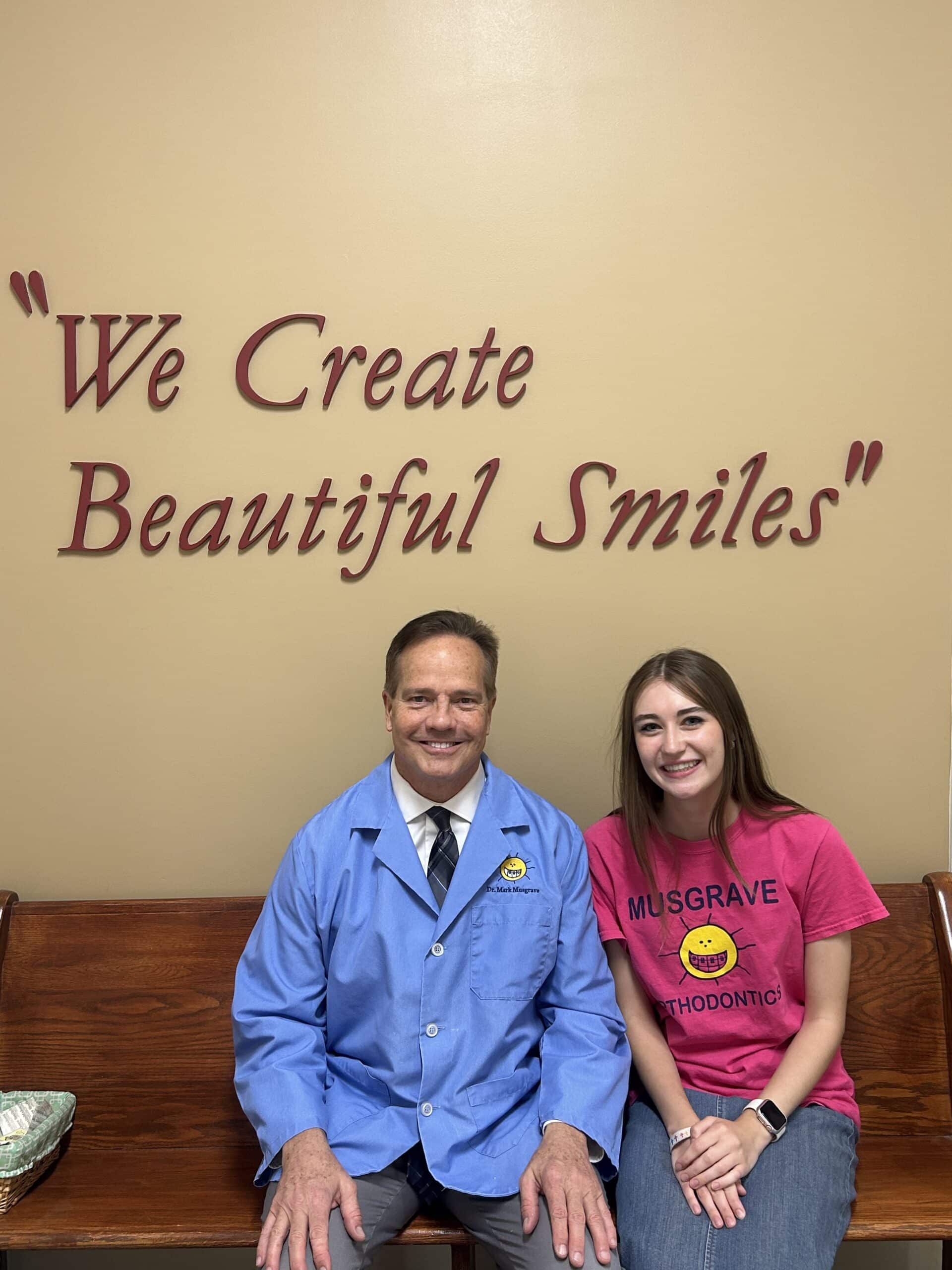 Dr. Mark Musgrave and a patient Musgrave Orthodontics in Delaware and Waldo, OH